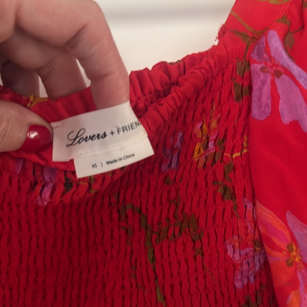 NWOT Lovers + Friends Smocked Faye Floral Puff Sleeve Top - Picture 8 of 11